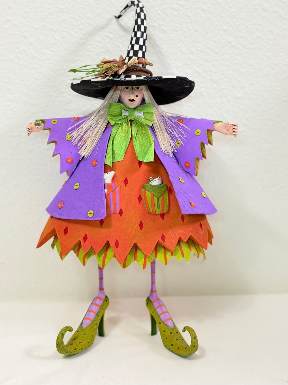MacKenzie-Childs Patience Brewster Raggedy Witch Halloween Figurine Retired